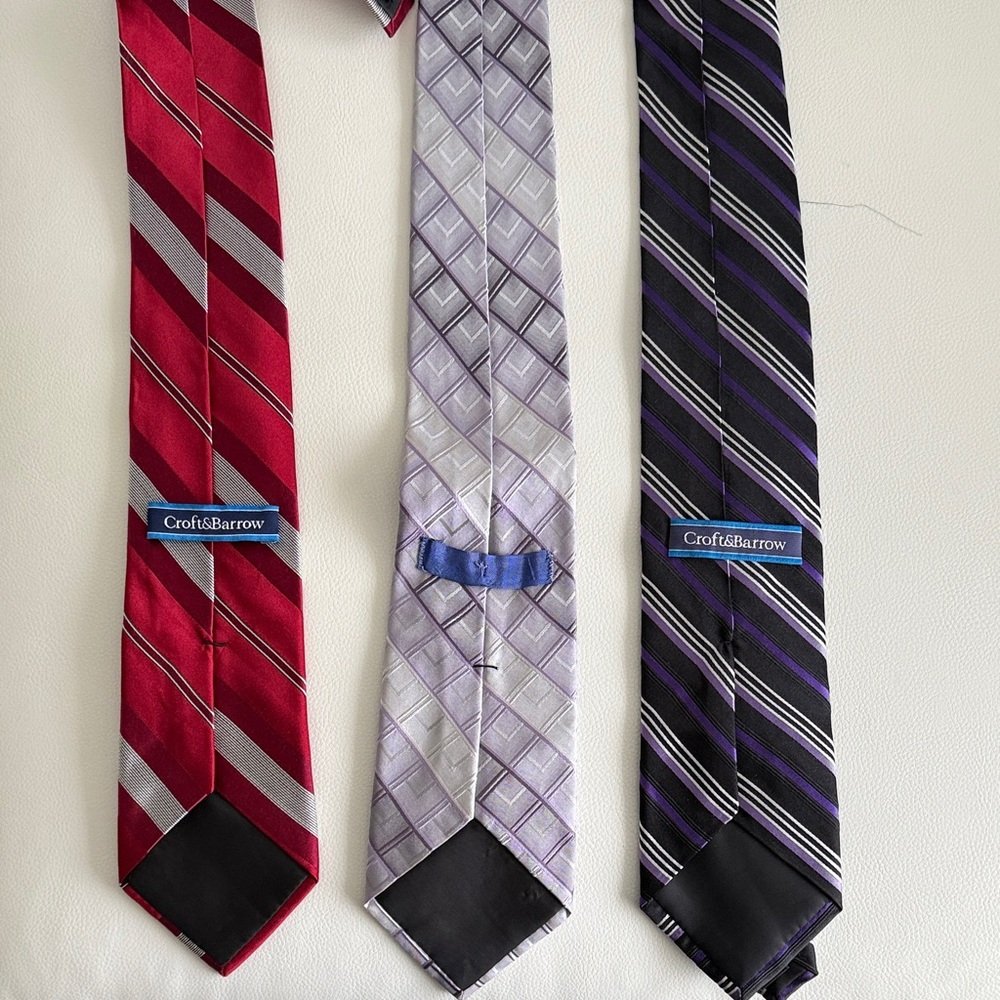 Three Croft & Barrow Elegant Striped Ties - Picture 2 of 5